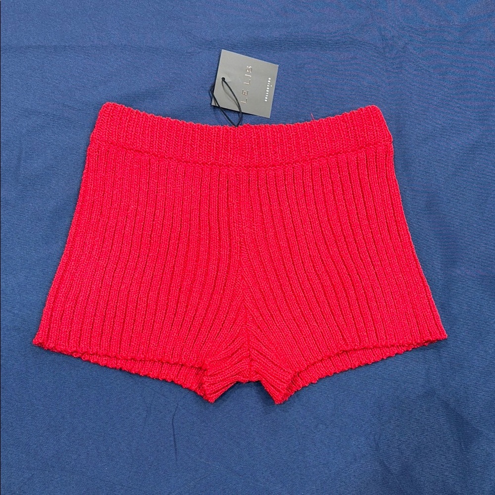 Red Knit Women Shorts. NEW